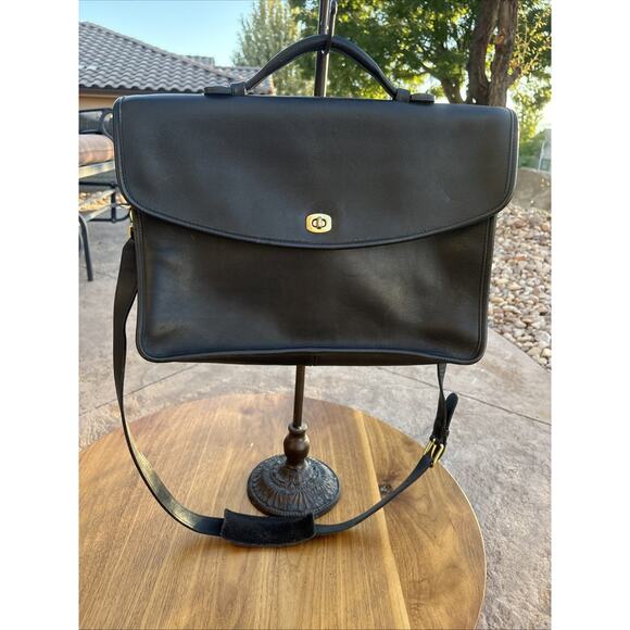 Vintage Coach Briefcase Lexington Full Grain Leather 5265 Hangtag Crossbody - Picture 1 of 16